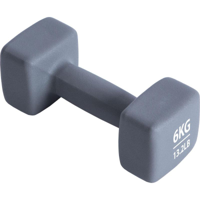 Hantelë Pure2Improve me neopren, 6 kg, gri