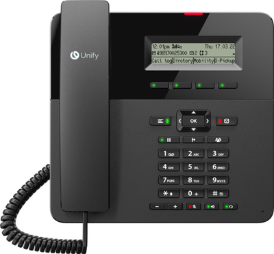 Telefoni fiks Unify OpenScape Desk Phone CP210 Analog, me ekran të madh, me USB, i zi