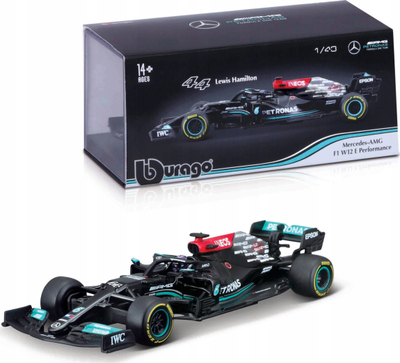 Maketi makinë Bburago Mercedes AMG F1 W12 #44, shkallë 1:43, edicion 2021, e zezë
