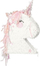 Piñata PartyDeco Kokë Unicorni, 40 x 32 x 9 cm, rozë me të bardhë