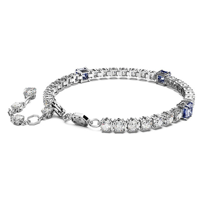 Byzylyk për femra Swarovski Matrix Tennis 5666426, 19.5 cm, i argjendtë/i kaltër