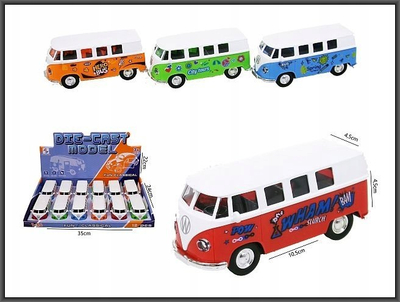 Autobus lodër Die Cast HX226, metal, 10.5cm, shumëngjyrësh