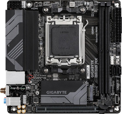 Pllakë amë Gigabyte B650I AX, AMD B650, Socket AM5, 2 slota,Bluetooth, Wi-Fi 6, Mini ITX