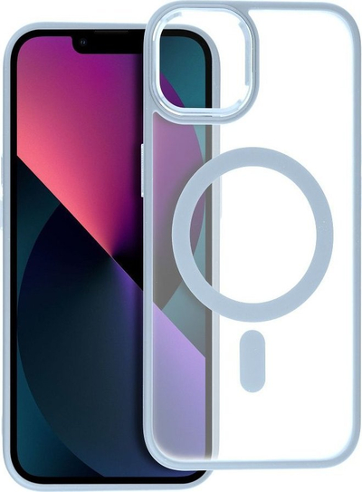 Mbrojtëse telefoni MagSafe për iPhone 13, silikon transparente, blu
