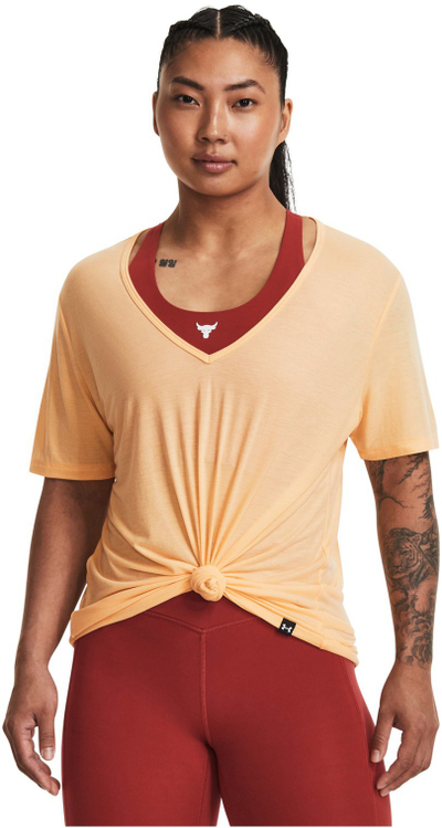 Bluzë sportive Under Armour Deep V, mëngë të shkurtra, performancë, e verdhë