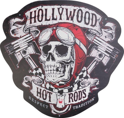 Pllakë dekorative Activeshop N175, dizajn Hollywood Hot Rods, 40 x 38 cm, kuqe e zezë