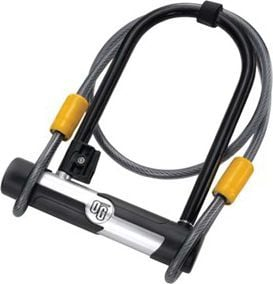 Dry për biçikletë OnGuard 5815, U-Lock me kabllo çeliku, i zi