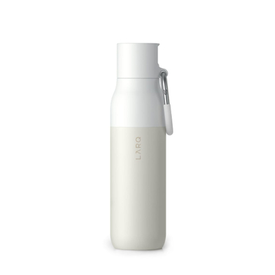 Shishe uji Larq Flip Top, 500ml, me filtër uji, e bardhë granite