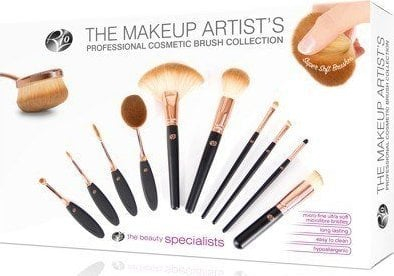 Set furçash grimi Rio Professional The Make-Up Artists, 10 copë, sintetike, të zeza