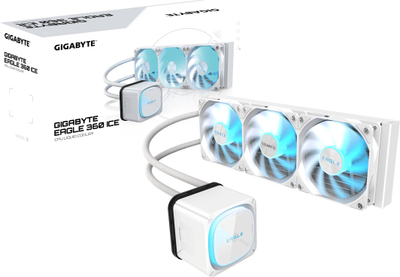 Ftohës uji CPU Gigabyte Eagle 360 Ice, AIO 360mm, RGB, i bardhë