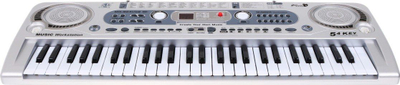 Keyboard muzikor për kalamaj MQ-824USB, 54 taste, me mikrofon, ngjyrë argjendtë