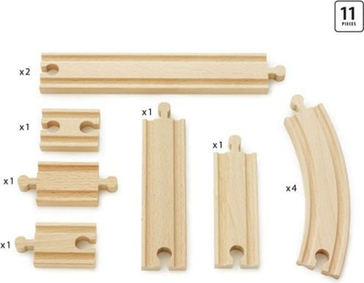 Set shina treni BRIO World Train Tracks Expansion Pack Beginner, dru, për fëmijë 3+