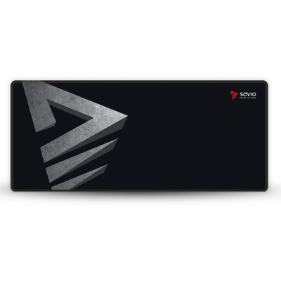 Mousepad lojrash Savio Precision Control XXL, me sipërfaqe prej pëlhure, bazë gome që s’rrëshqet, ngjyrë e zezë
