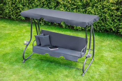 Shtrat lëkundës kopshti La Veranda DeLuxe, 3 persona, i palosshëm, gri