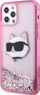 Kapak telefoni Karl Lagerfeld KLHCP12MLNCHCP, për iPhone 12 12 Pro, hardcase me glitter, rozë