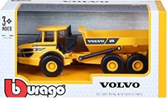 Lodër kamion Burago Volvo A25G, i verdhë