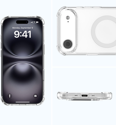 Kapak telefoni 4smarts Hybrid Case Ibiza për iPhone Air, MagSafe, transparent
