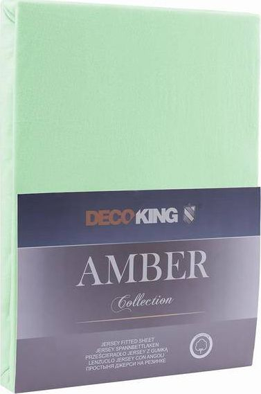 Çarçaf fitted jersey DecoKing Amber, 140 x 200 cm, pambuk, mente