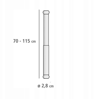 Shufër perde dushi WENKO Luz, e zgjatshme 70-115 cm, çelik inox, pa shpime