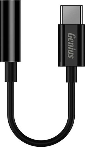 Adapter audio Genius ACC-C100, USB-C në 3.5mm, stereo, i zi