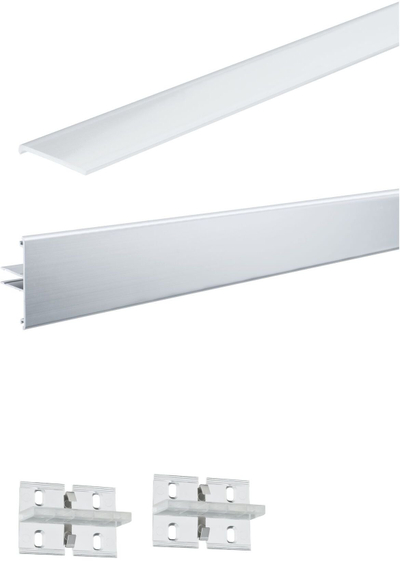 Profil alumini për LED Paulmann Duo Profile, 100 cm, montim mural, argjendtë