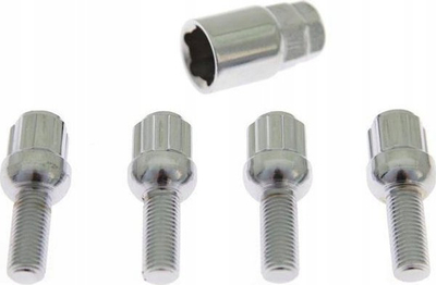 Set bulonash kundër vjedhjes për rrota, M12x1.25, 40mm, krom