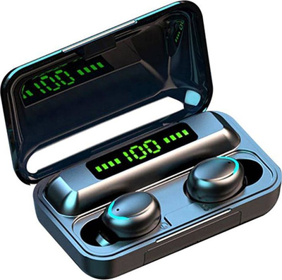 Kufje wireless TWS, Bluetooth 5.1, powerbank me ekran, gri