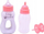 Set aksesorësh për kukulla Tiny Tears Magic Bottle, 2 biberonë, me qetësues, rozë