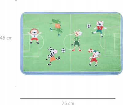 Tapet për kalamajt drejtkendor, 45x75cm, me fushë futbolli, shumëngjyrësh