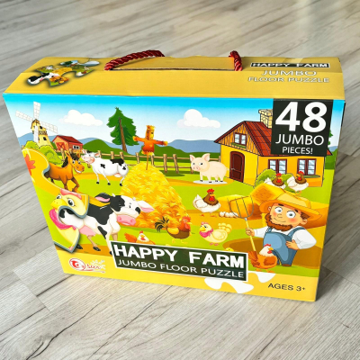 Puzzle Jumbo Ferma, 48 copa, 90 x 60 cm, shumëngjyrësh