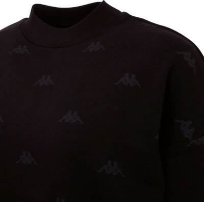 Bluzë sportive për goca Kappa Ignara Sweatshirt W, jakë e ngritur, logo gjithandej, e zezë