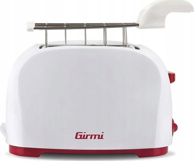 Toaster Girmi TP11, 7 nivele thekje, mbajtëse buke, i bardhë me të kuqe