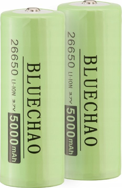 Bateri litium-jon Jinbei 26650, 5000mAh, set me 2 copë, jeshile