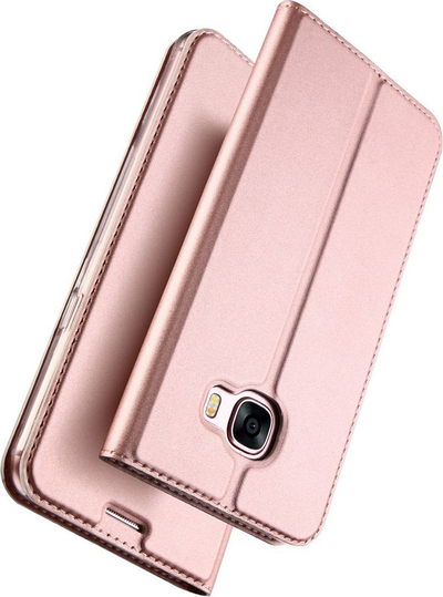 Mbulesë magnetike Dux Ducis Premium për Huawei Y3 2017, lëkurë eko, rozë gold