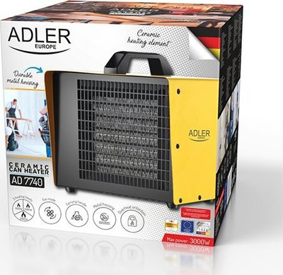 Ngrohëse qeramike Adler AD 7740, 3000W, termostat i rregullueshëm, gri