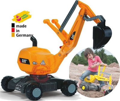 Eskavator lodër me kalërim Rolly Toys CAT, rrotullim 360°, deri 50 kg, i verdhë
