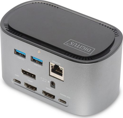 Dok Ankorimi USB C Digitus 11 Porta, SSD M.2, 4K, ngjyrë argjendi