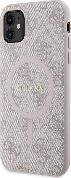 Mbrojtëse telefoni Guess Hardcase GUHMN61G4GFRP, për iPhone 11 XR, MagSafe, rozë