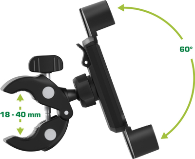 Mbajtës telefoni INLINE One Click Easy 3 Drive and Ride Set, për makinë dhe biçikletë, rrotullim 360°, i zi