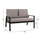 Sofa alumini me jastëkë gri (HM5561.02), gri