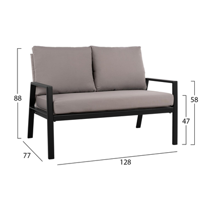 Sofa alumini me jastëkë gri (HM5561.02), gri
