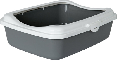 Tepsi rëre e hapur për mace Large, plastike, 49 x 38 x 15 cm, gri