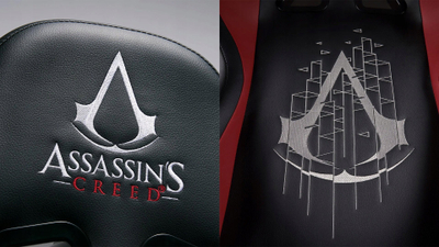 Karrige gaming Subsonic Assassin's Creed, mbështetëse 3D, lëkurë sintetike, e zezë me të kuqe