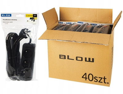 Zgjatues elektrik Blow PR-3M-3G/B, 3 priza, 2.8 m, i zi