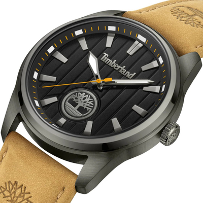 Ora dore Timberland Northbridge, quartz, 45mm, bezhë e zezë