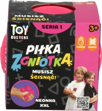 Top antistres Toy Busters Squishy Ball, XXL, lodër shqisore, rozë neon
