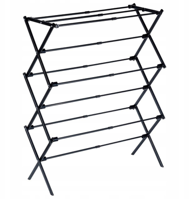 Raft vertikal për thar rrobat, metal i rregullueshëm 47–78 cm, i zi