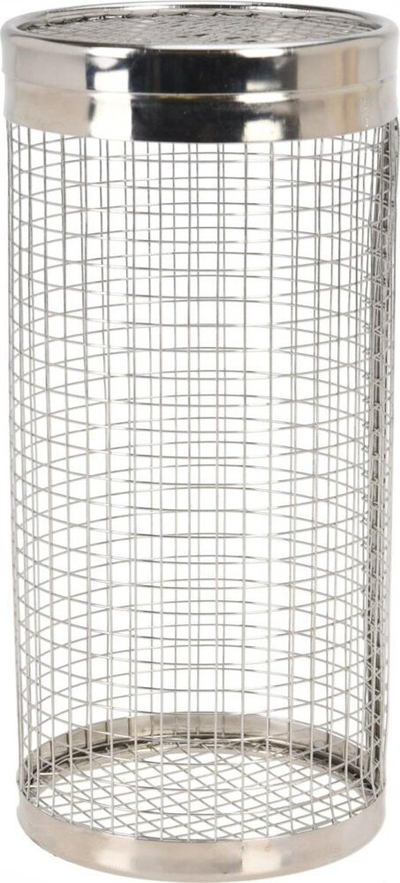 Shportë grilli cilindrike BBQ, çelik inoks, 20 cm, ngjyrë argjendi