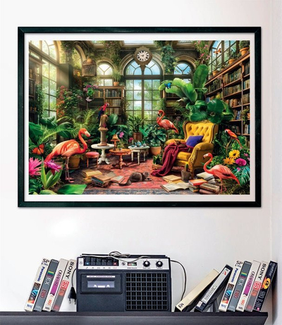 Puzzle Clementoni The Greenhouse Library, 1000 copa, me plot ngjyra