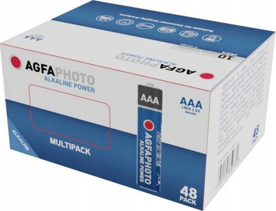 Bateri alkaline AgfaPhoto Power LR03 AAA, 1.5V, paketim 48 copë